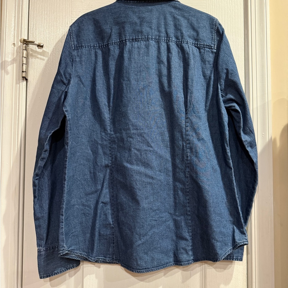 J. Crew Women's Denim Button-Down Shirt - Blue - Picture 7 of 7